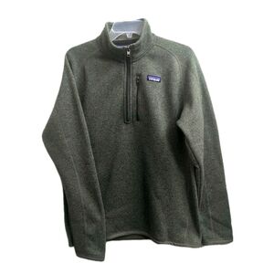 Patagonia Better Sweater Mens Medium Green 1/4 Quarter Zip Fleece Pullover
